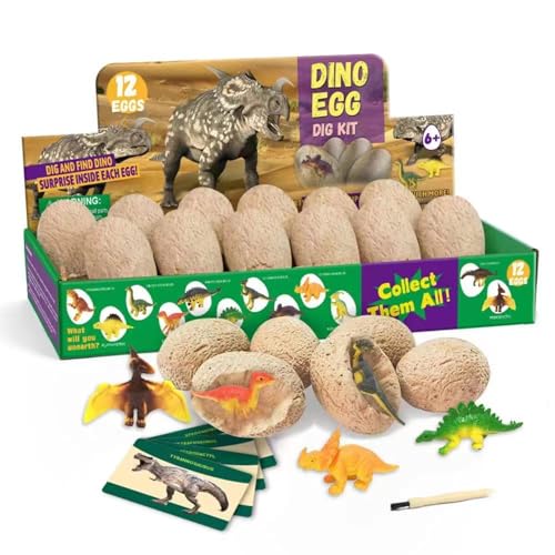 Cocoriko Giant Dinosaur Egg Excavation Kit - Tyrannosaurus Rex Toy with 12 Dinosaur Figures - Educational Toy (Set of 12)