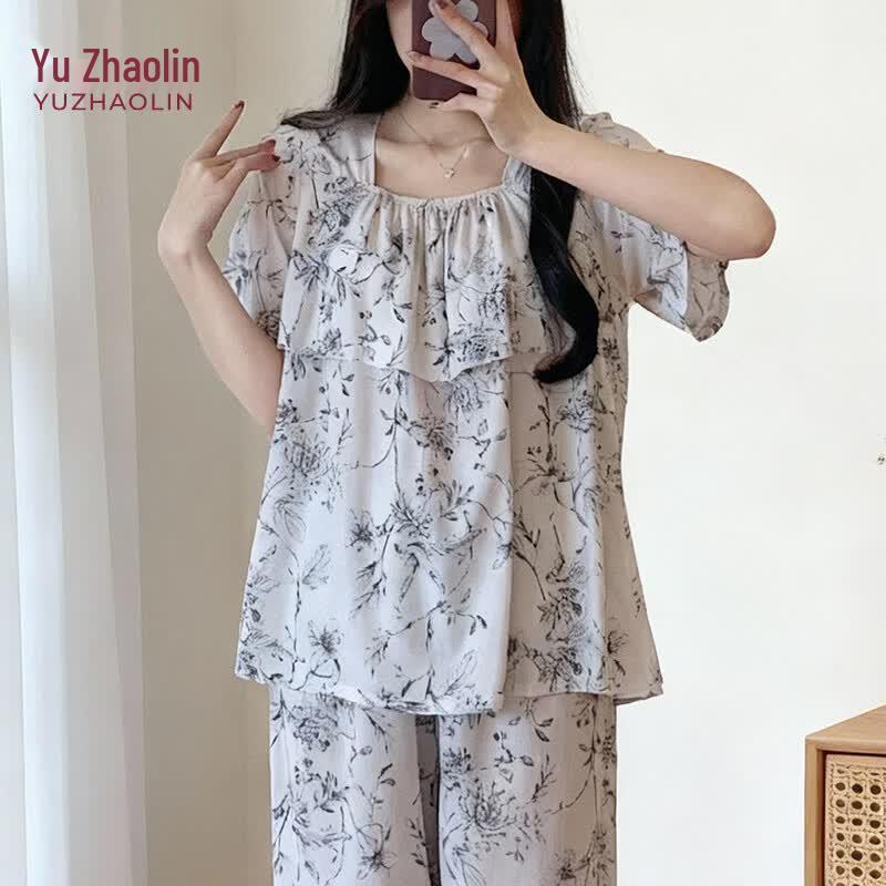 Yuzhaolin Women s Summer Anti-Bumping Pajama Set XXL