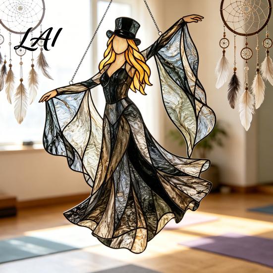 Dreamer Gift Sun Catcher Dancing Lady Catcher Acrylic Hanging Ornament Bohemian Gothic