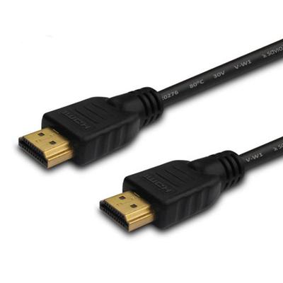 Kabel HDMI V1.4 Savio CL-37 1m, Czarny, Złote Końcówki