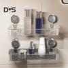 Wall Mounted Suction Cup Storage Rack Strong Load-bearing Easy To Install Bathroom Caddy Soap Makeup Storage Shelf