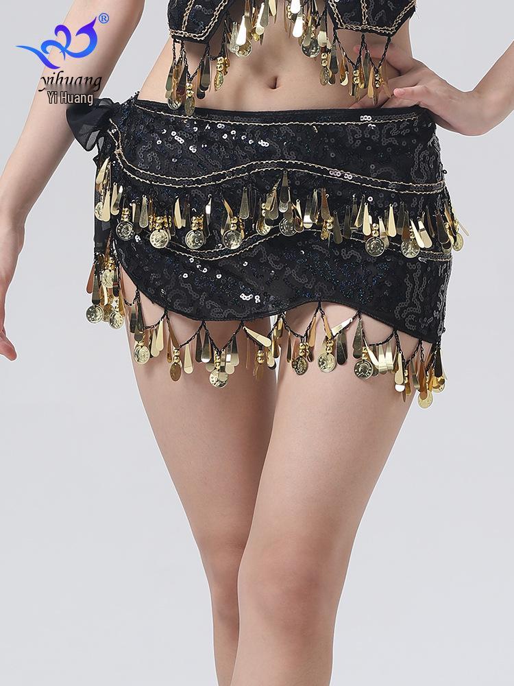 Sequined Hip Scarf with Tassel Coins for Jazz & Belly Dance Performance