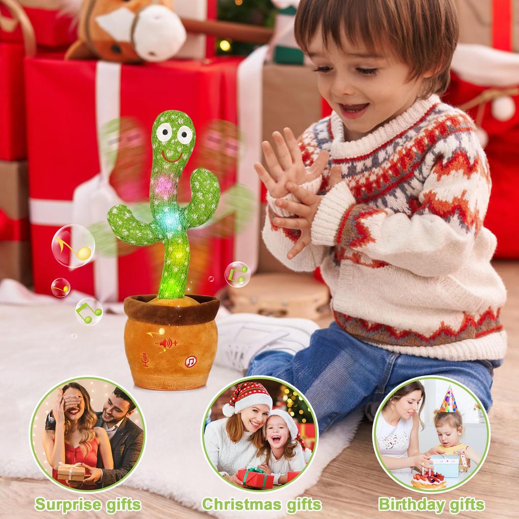 MIAODAM Moving, Dancing, Talking Cactus Toy, Perfect for Birthdays, Children's Day, Christmas, and more. This dancing cactus toy can sing, imitate