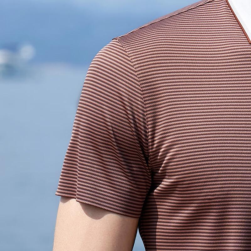 Antonio Men's Cooling Silk-Blend Striped Polo Shirt