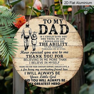 2D Flat Father's Day Themed Aluminum Decorative Signs and Plaques In Various Sizes. The Heartwarming Father-daughter Silhouette Design Makes Them