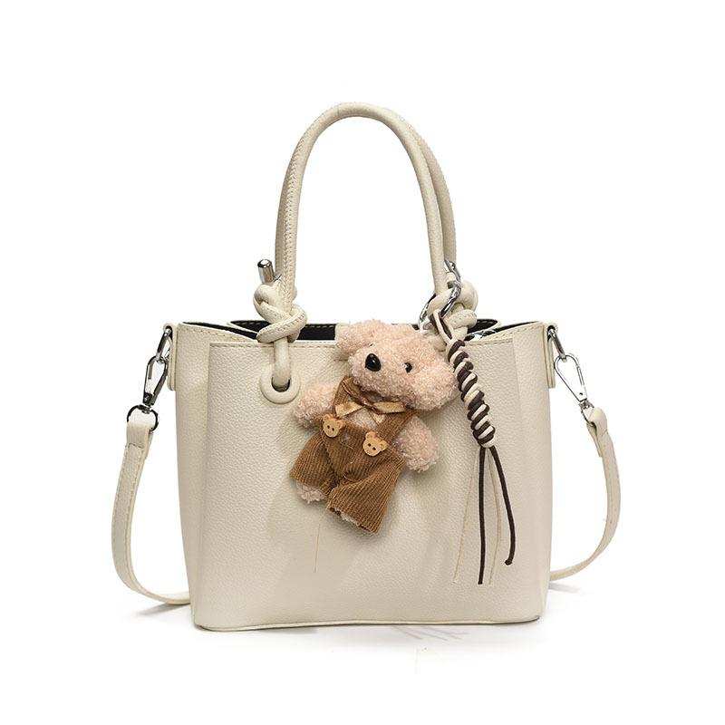 2025 New Simple Solid Color High-end Portable Bucket Bag Spring and Summer New Versatile Casual Commuter Messenger Bag