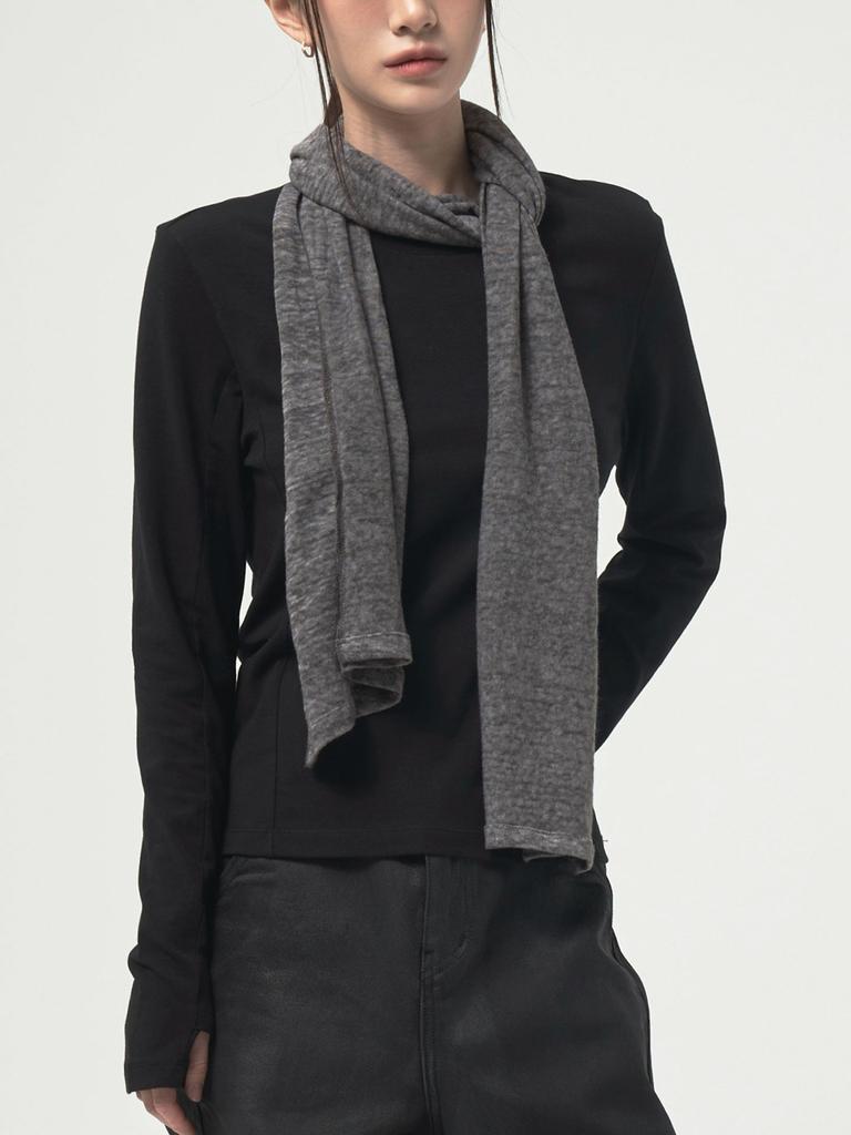 DSMT Overdyed Linen Scarf_Charcoal