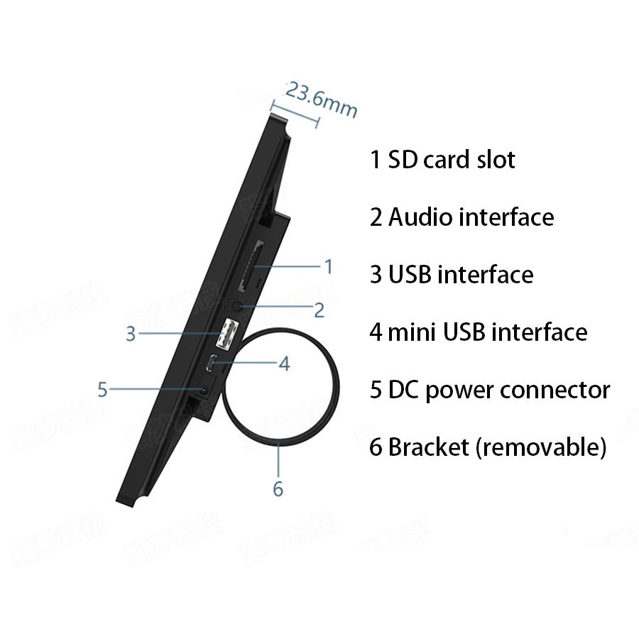 10.1 Inch Digital Picture Frame Multimedia Photo Album Video Frame EU Plug