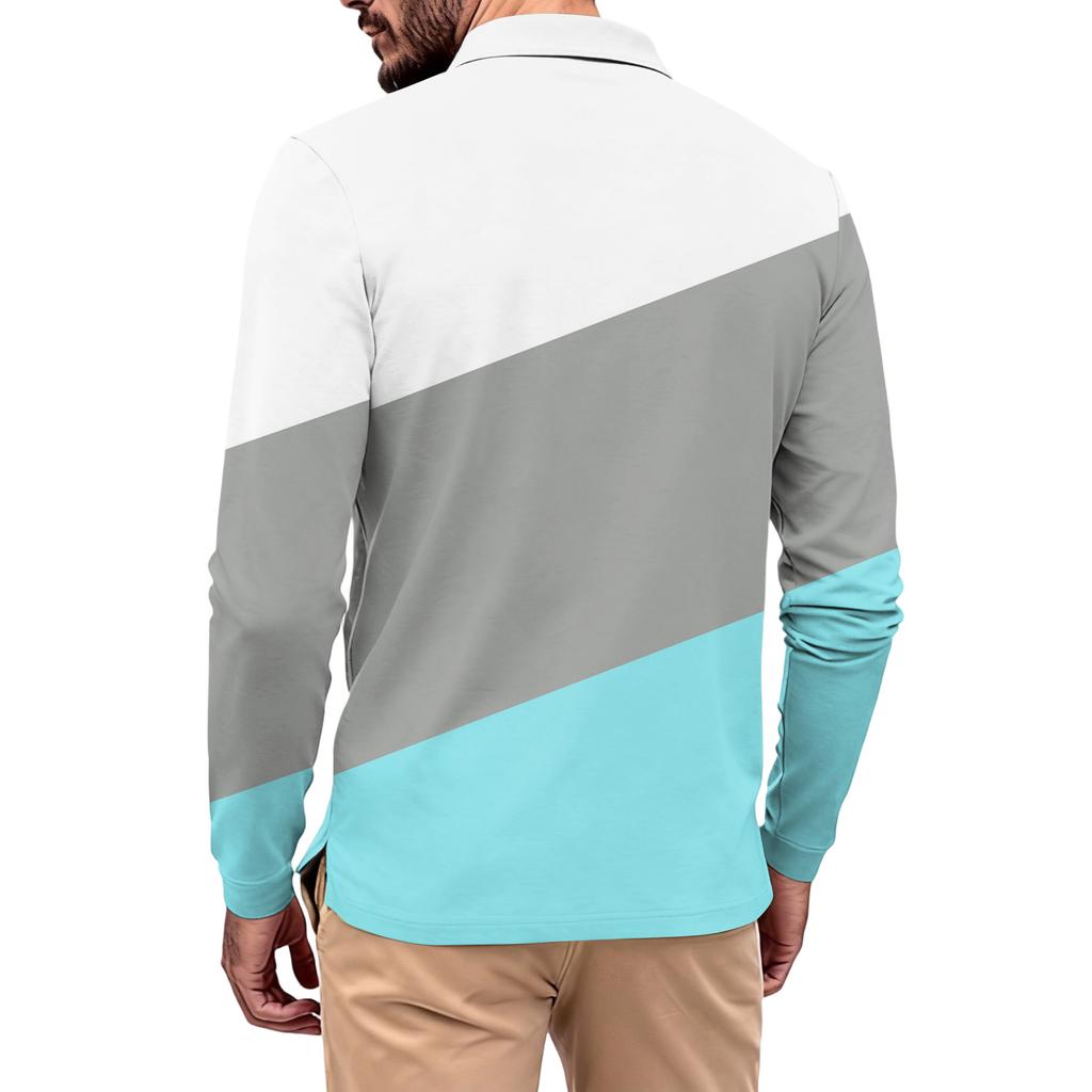 Men's Long-sleeved Collared Button-down Pocket Casual Top