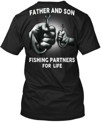 Fishing Partners For Life Father And T-Shirt Made In the USA Size S To 5XL