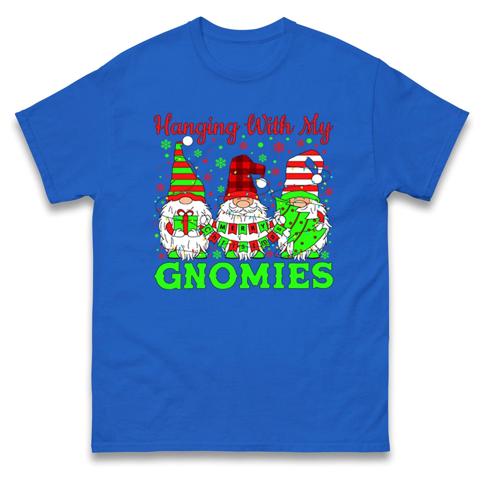 Hanging With My Gnomies Merry Christmas T Shirt,Gnomes Ugly Christmas Tee XL