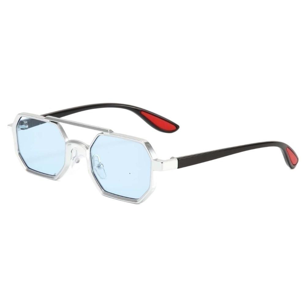 Gradient Unisex Polarized Sunglasses Indian Style Anti-UV Glasses Double-bar Square Sunnies  Party