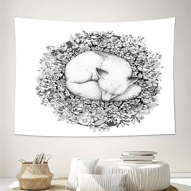 Floral Tapestry Wall Hangingbotanical Wall Artboho Home Decoraesthetic Room Decornature Tapestrydried Flower Tapestrydark Academ