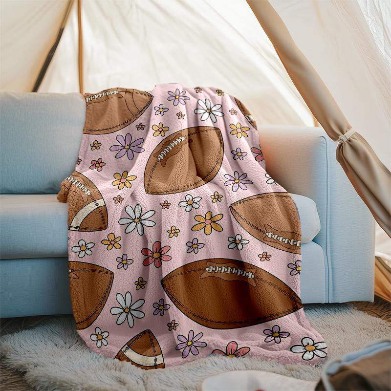 American Football Theme Printed Blanket - Perfect for Couch, Bed, Travel & Outdoor Use | Machine Washable, Cozy & Durable.
