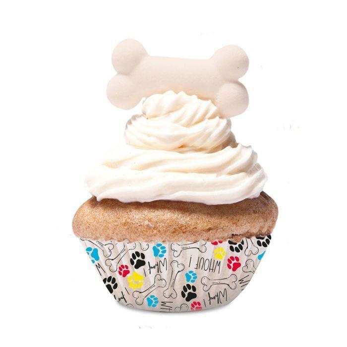 Kit Cupcakes - PETCOOKING - Multicolore - 18 caissettes - 1 douille fleur - 2 poches à douilles