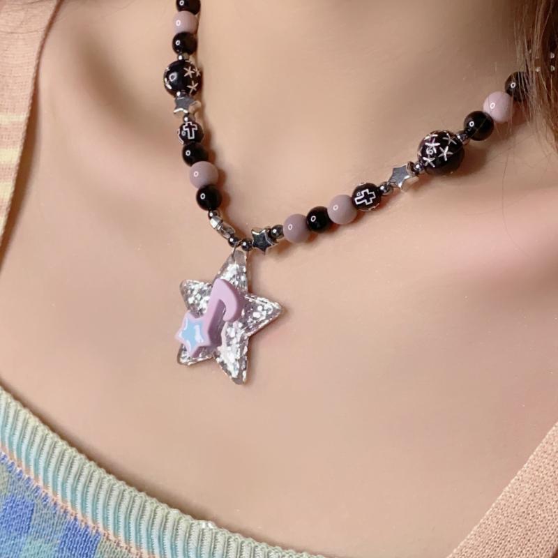 

Ожерелье-подвеска в виде пятиконечной звезды для женщин, чокер Y2K, цепочка для ключицы, аксессуары, панк, милая эстетичная бижутерия