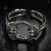 Eco-friendly Brass Silver Open Ring for Women, Japanese and Korean Lock Shape for Women, Versatile Tail Ring