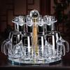 Handun 20-Piece Glass Wine Decanter & Cup Set with Rotating Stand