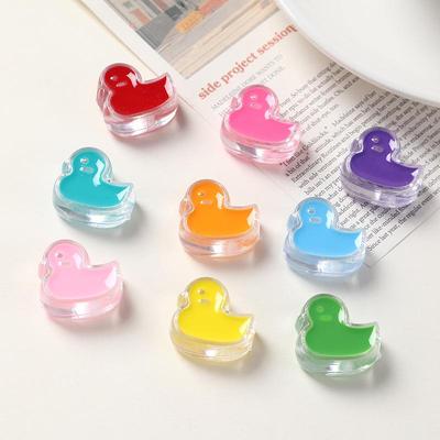 Acrylic Beaded Cartoon Yellow Duck Hair Ties & Phone Chain DIY Accessories