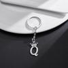 Stainless Steel Crown Letter Keychain Pendant, European Punk Style.