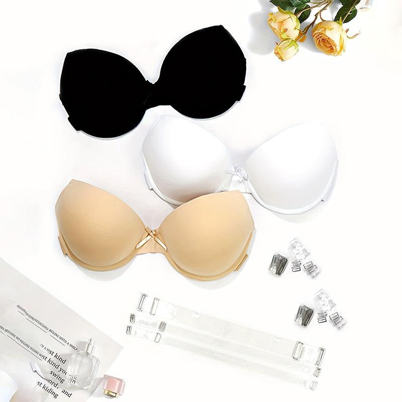 Women Sexy U Back Invisible Push Up Bra For Small Bust Backless Wedding Dress