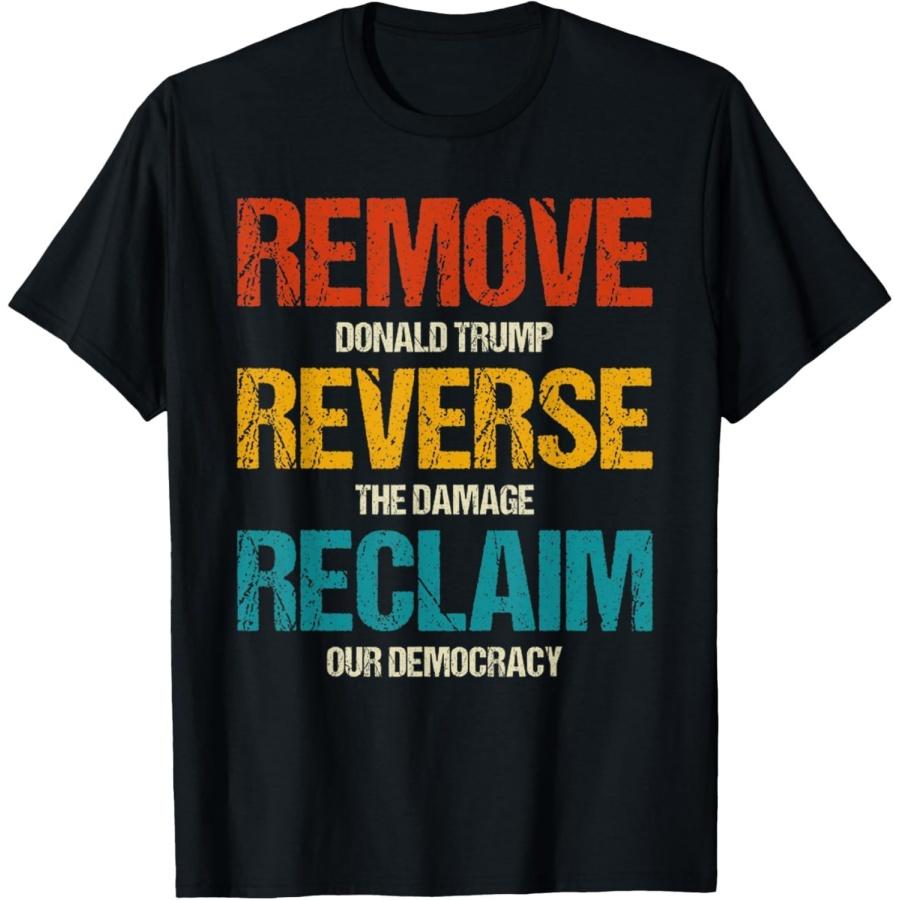 YUZBHOME Vintage Retro Remove Reverse Reclaim Protest T-Shirt S
