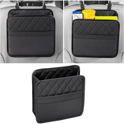 Car Seat Back Organizer PU Leather Vehicle Backseat Hanging Storage Pocket Multipurpose Auto Travel Essentials Accessories