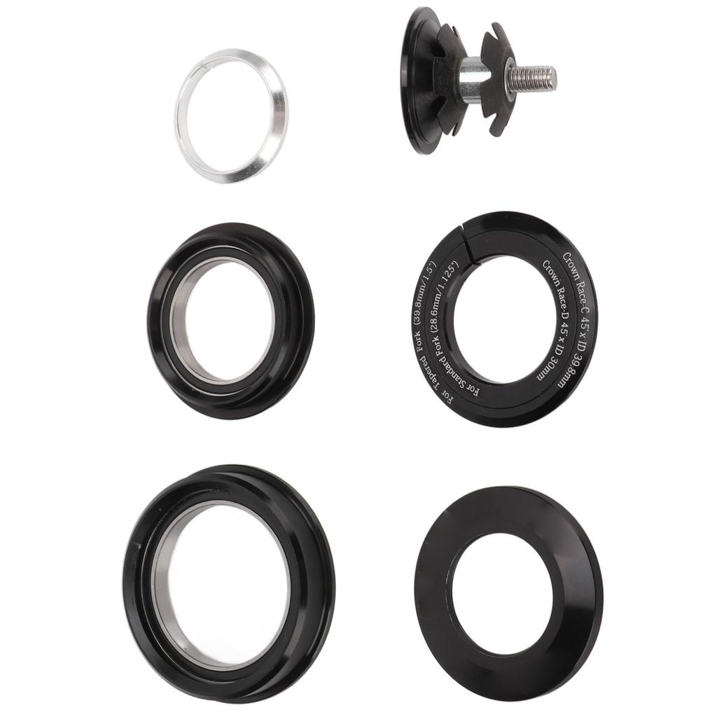 RISK Double Bearing Bike Headset for 44‑56mm Taper Pipe Headset Straight Pipe to 28.6mm Straight Pipe Front Fork