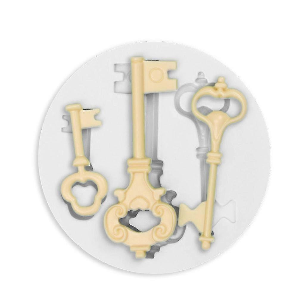 3pcs Key Shape Tool Keychain Silicone Mold Diy Cupcake Cake Topper Decoration Fondant Mold Earrings Resin Casting Molds