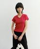 Deonseuteu V-Neck Slim Top_Udts6B226_Red