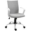 Ergonomic Rocking Office Chair, Swivel Study Chair, Desk Armchair with Adjustable Height in Fabric, 61x61x89-99 cm, Light Grey