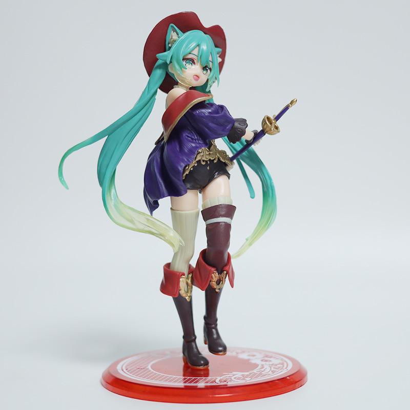 Hatsune Miku Desktop Cute Actionfigur 11cm Neko T-Shirt Ver. Anime Figur Kawaii Mädchen Modell Spielzeug Geschenk