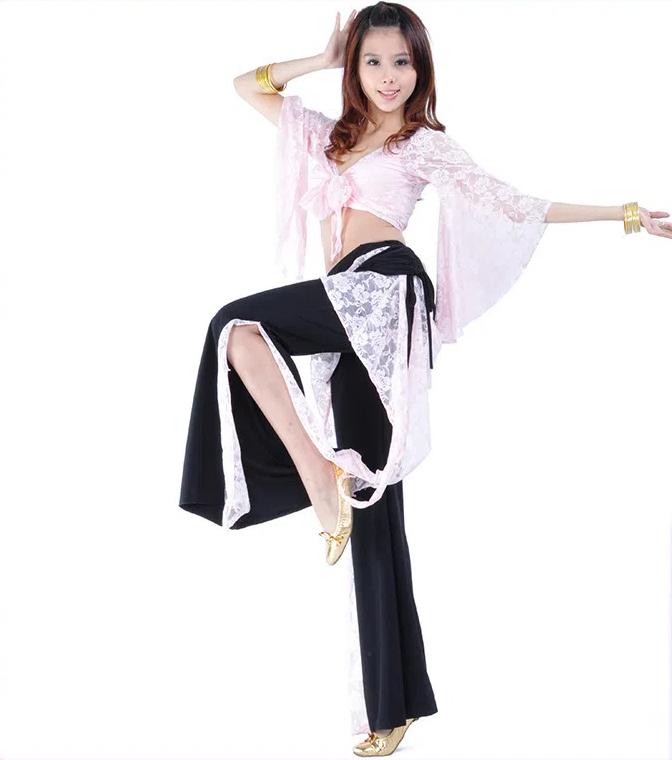Belly Dance Performance Set Lace Pants Lace Top Oriental Dance Ethnic Dance Belly Dance Performance Set