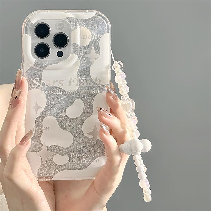Zhitai Silicone Phone Case - Compatible with iPhone 11, 12 Pro Max, 13, 15, 16 - Pink Phantom Design with Bracelet.