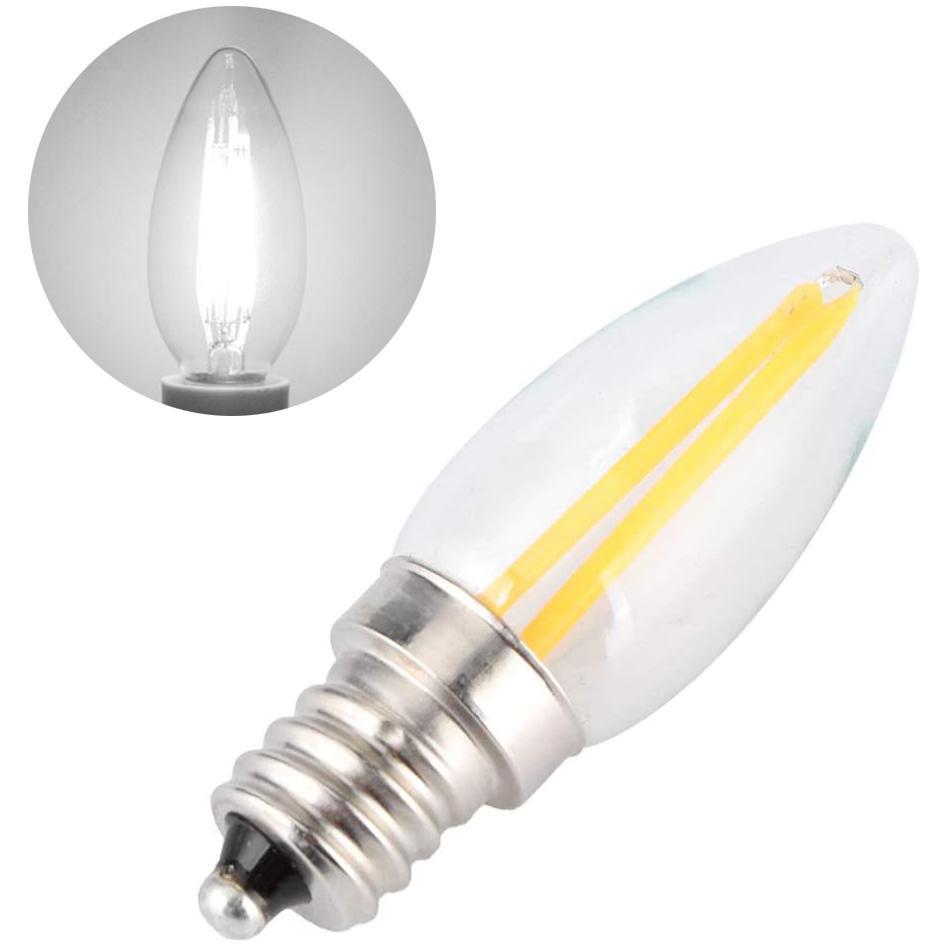 10 STÜCKE Vintage E12 LED Filament Glühbirne 1,5W AC220V COB Kandelaberfassung Licht für Kristallleuchter Schminkspiegel Beleuchtung Halogen ersetzen