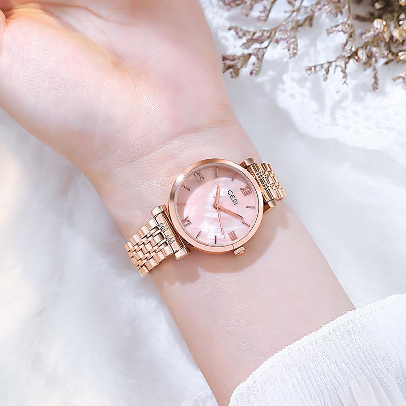 Steel Belt Watch Women'S Simple Temperament Fashion Versatile Waterproof Quartz Casual Watch