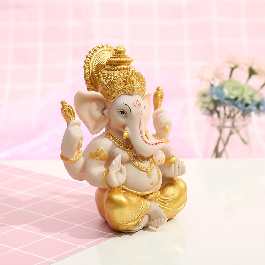 Indian Elephant Desktop Ornament Exquisite Details Bright Color Feng Shui Desktop Ornaments for Hom