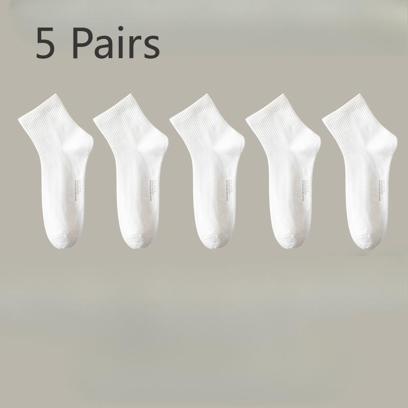 

5 пар мужских летних тонких хлопковых носков с низким вырезом, влагоотводящих, дышащих, антибактериальных, дезодорирующих 5 Pairs белый