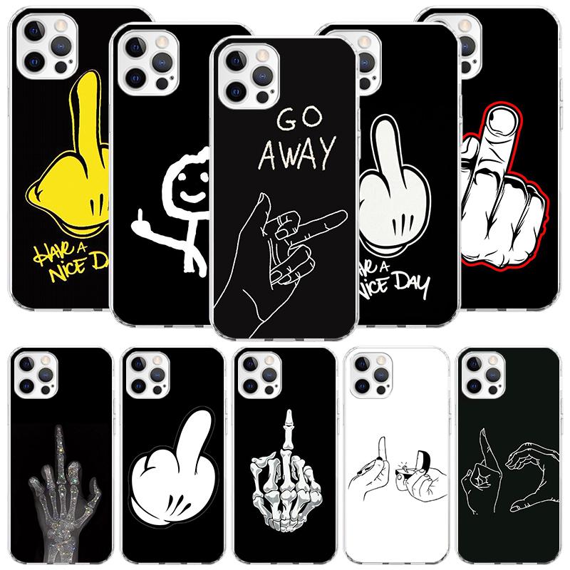 Middle Finger Phone Case for Apple iPhone 17 Air 16 15 Plus 14 + 13 Mini 12 11 Pro Max 7 8 SE 16Max Soft Shell Cover Coque 17 Ai