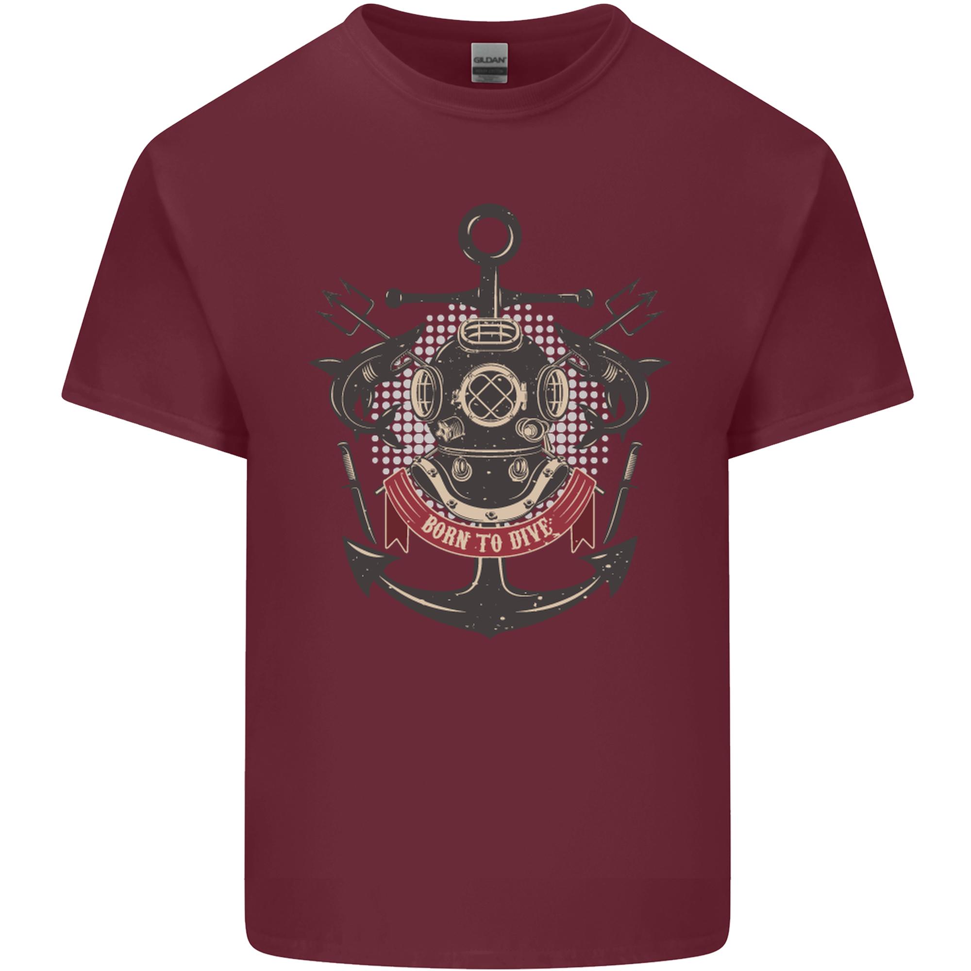 Born to Dive Scuba Diving Diver Unisexs Light Cotton TShirt S