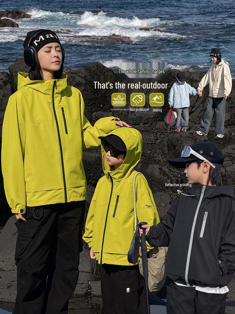 

2025 Kids Fleece-Lined 3-in-1 Windbreaker: Windproof, Waterproof, & Durable Jacket for Autumn/Winter 140 cm
