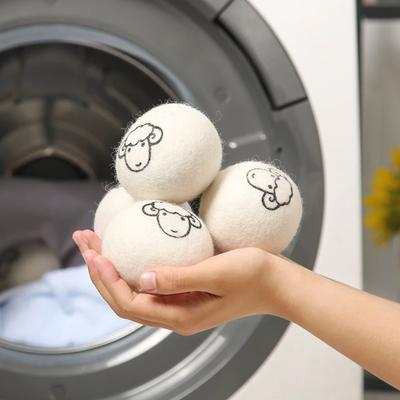 6 Stück Woll-Trocknerbälle Wiederverwendbare Wäschebälle Hauswaschmittel Weichspüler Anti-Verhedderungs-Trocknerbälle Waschzubehör