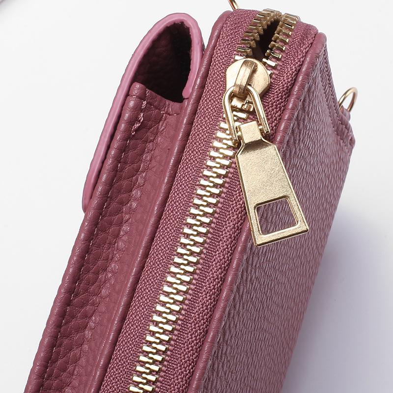Damen 2022 Lange Clutch-Geldbörse & Umhängetasche mit Reißverschluss und Handyfach.