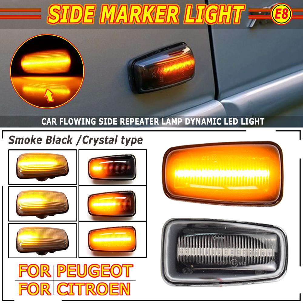 Flashing Car Turn Signal Lamps Side Marker Lights Lateral LED For Peugeot 306 106 406 806 Citroen XM ZX Break Xsara Xantia Fiat