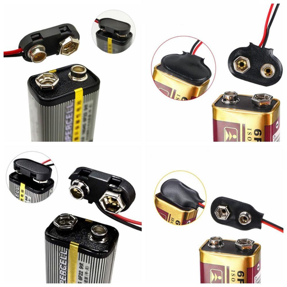 10Pcs I / T Type Cable Battery Holder Clip Snap On Soft Hard Shell Battery Clip Connector 9 Volt Battery Box Battery Holder