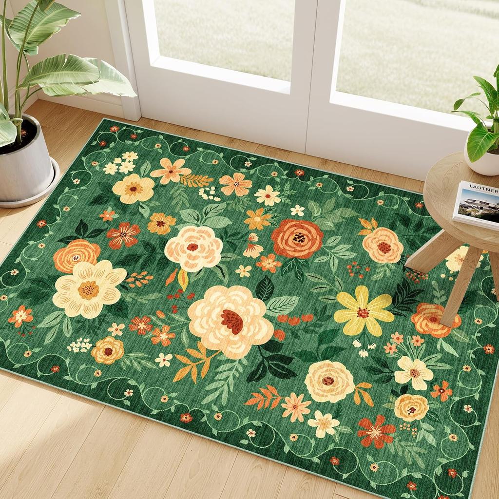 French Style Bedroom Decor Plush Carpet Fluffy Soft Carpets for Living Room Flower Pattern Lounge Floor Mat Thicken Washable Rug