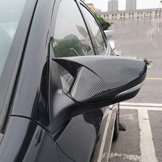 Carbon Black For 2011-16 Hyundai Elantra OX Horn Car Rearview Mirror Cover Decor