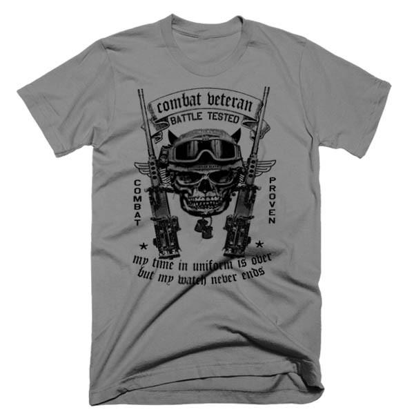 Military  Army Navy Machine Gunner Sniper Infantry Combat Veteran Unisex T-Shirt L