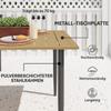 Garden Dining Table, 150 X 90 Cm Rectangle Outdoor Table with 5 Cm Parasol Hole, Slatted Tabletop and Steel Frame for Patio Balcony