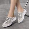 Women's Plus Size Slip-On Sneakers - Casual & Lightweight, Black and White Striped Knit Upper with EVA Sole Woman Shoes